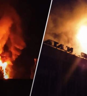 В оккупированном Мариуполе сильный пожар - вспыхнул дворец культуры