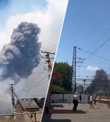 В Октябрьском после взрывов вспыхнула железнодорожная станция