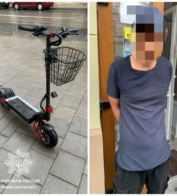 Вкрав електросамокат, але не втік – у Львові патрульні затримали підозрюваного, - ФОТО