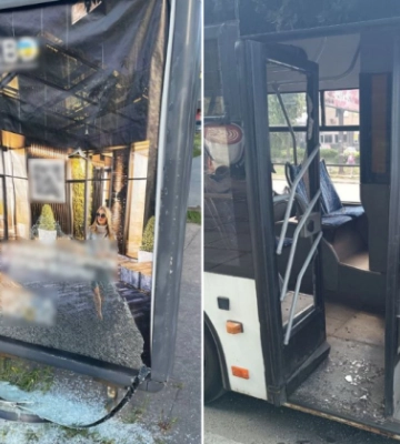 В Киеве растрощили остановку общественного транспорта в Святошинском районе, фото