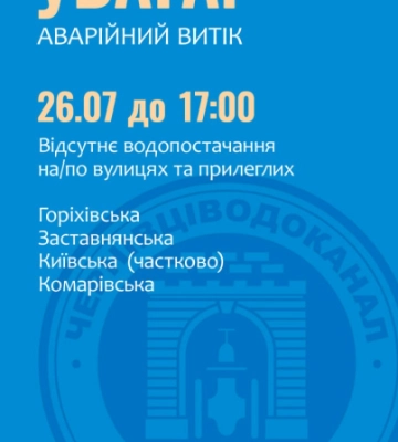 Сьогодні чотири чернівецьких вулиці будуть без води