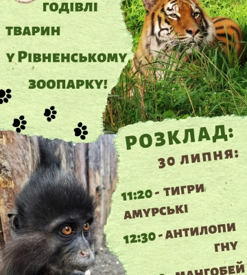 У Рівненському зоопарку показово годуватимуть тигрів