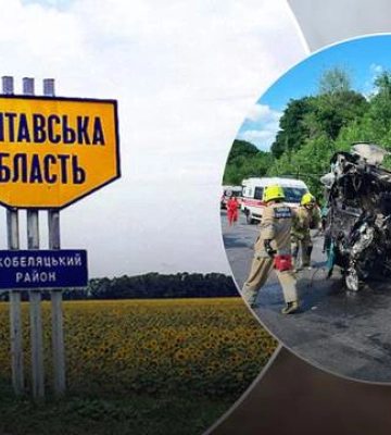 На Полтавщині сталось зіткнення автобуса РУТА з автомобілем Volkswagen Tiguan:  загинув 40-річний водій легковика та 56-річна пасажирка автобуса