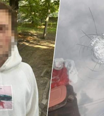 У Києві чоловік на самокаті в'їхав в авто: на зауваження водія той вистрелив у лобове скло