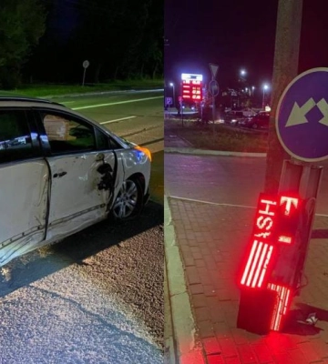 У Рівному нетверезий водій &quot;зніс&quot; дорожній знак