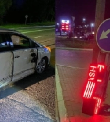 У Рівному нетверезий водій наїхав на дорожній знак
