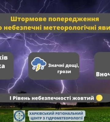 Дощі та грози: на Харківщині й вночі вируватиме негода – синоптики