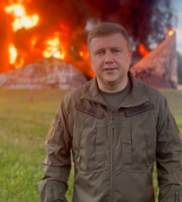 В Ровенской области в результате атаки дронами сгорела нефтебаза