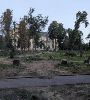 В Киеве коммунальщики вырезали часть парка КПИ 