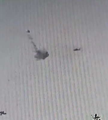 Появилось видео, как на Запорожском направлении сбили вертолет Ка-52