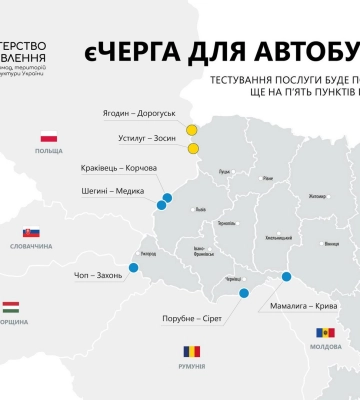 Послуга єЧерга у тестовому режимі запрацює ще на п‘яти пунктах пропуску