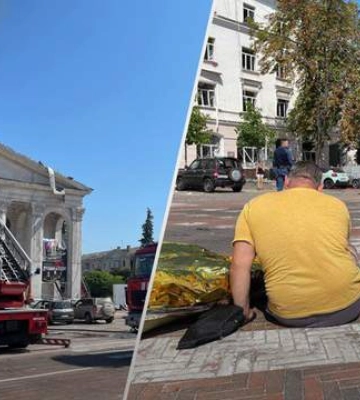 Пострадало здание драмтеатра: жуткие кадры из Чернигова