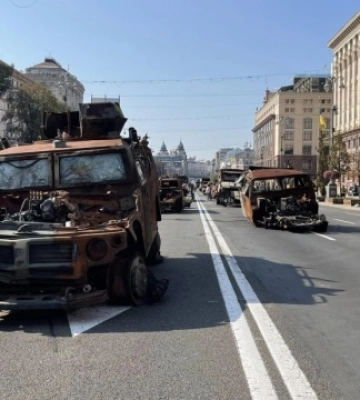 На Хрещатику готують виставку пошкодженої ворожої техніки