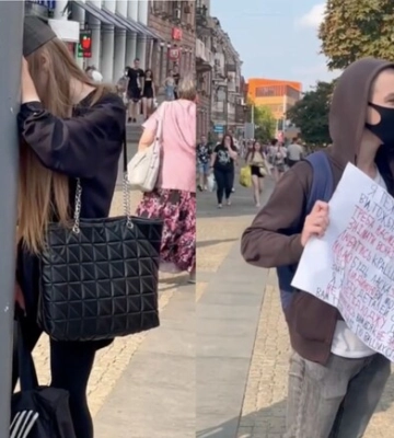 У дівчини, яка підпирає стовп у центрі Дніпра, зʼявився &quot;адвокат&quot;