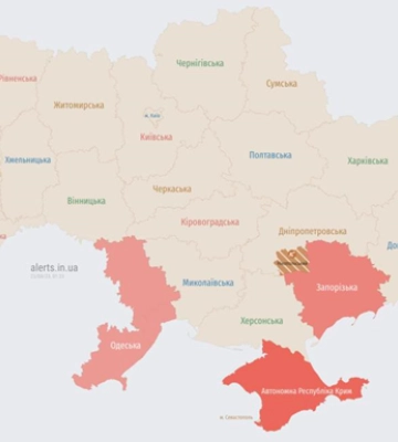 В Одеській області оголошена повітряна тривога