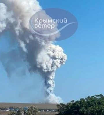 В оккупированном Крыму прогремел взрыв, поднялся дым. Фото