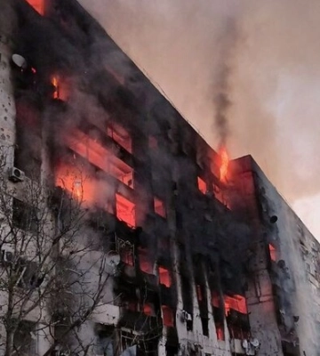 Після атаки по Оріхову загорілася дев&#039;ятиповерхівка
