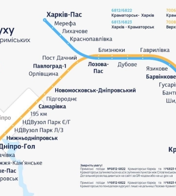 “Укрзалізниця” запускає новий приміський потяг через Дніпро на Краматорськ