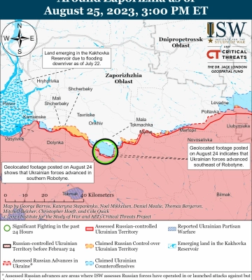 ISW: ВСУ продолжают контрнаступление в районе Работино и продвинулись вперед