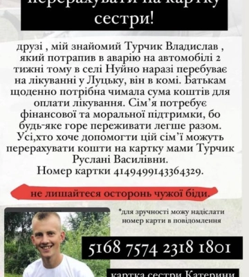 21-річний хлопець, який потрапив у моторошну ДТП на Волині - у комі: рідні просять про допомогу