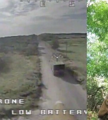 Украинский FPV-дрон атаковал вражеский &quot;Камаз&quot; на Харьковском направлении. ВИДЕО