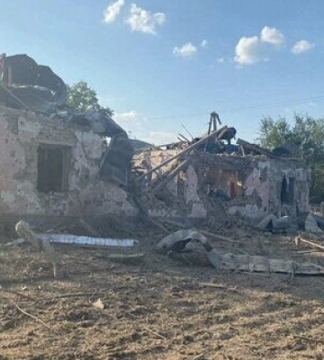 В результате российского обстрела разрушен детсад в Николаевке Херсонской области. ФОТОрепортаж