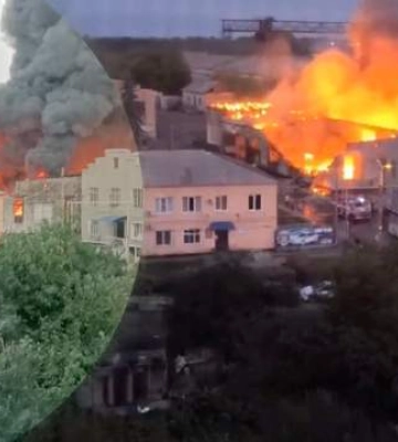 На Луганщині спалахнула сильна пожежа біля &quot;мвс&quot; окупантів: вогонь практично знищив споруду