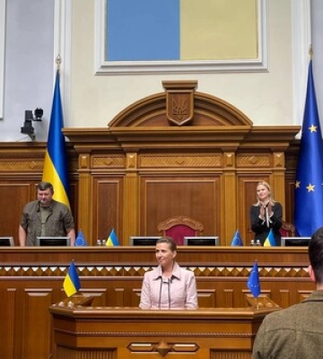 Прем'єр-міністр Данії відвідала Бучу та виступила у Верховній Раді