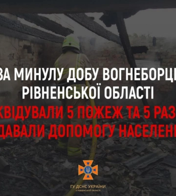 Скільки пожеж ліквідували рятувальники Рівненщини за минулу добу?