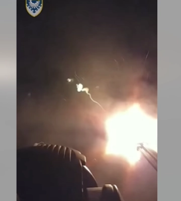 Воздушные силы показали видео боевой работы Gepard по русскому дрону в Одесской области