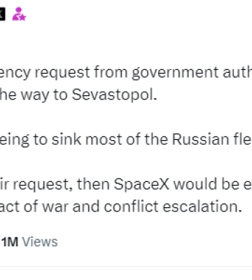 Маск опроверг данные CNN об отключении Starlink для срыва атаки ВСУ на флот рф