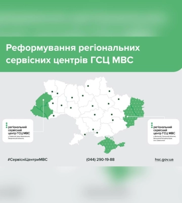 Реформування регіональних сервісних центрів ГСЦ МВС