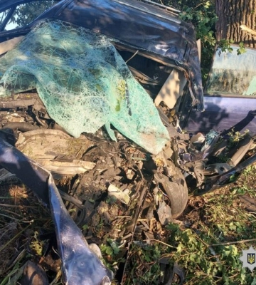 На Черкащині легковик вилетів з дороги точнісінько у дерево, водій не вижив (ФОТО)