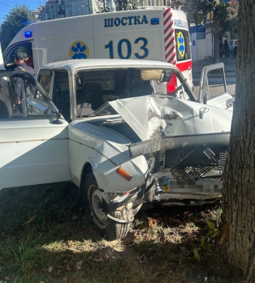 У Шостці легковик в’їхав у дерево