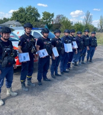 Волинським піротехнікам, які працюють на Донеччині, вручили відзнаки та чергові звання 