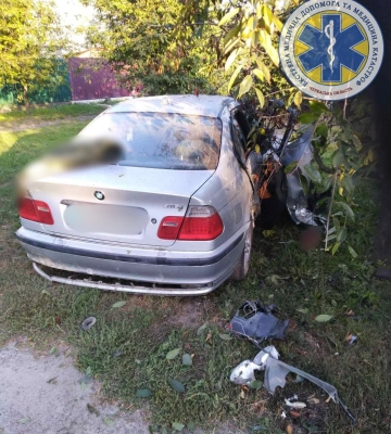 Біля Черкас автівка врізалась у дерево