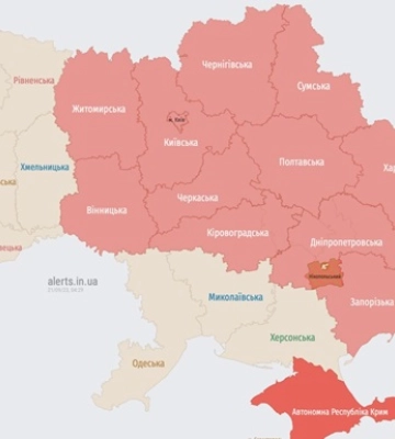 Вдруге за ніч в Україні оголошено повітряну тривогу
