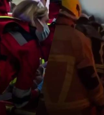 Ракетний удар по центру Черкас: щемливе відео порятунку чоловіка з-під завалів