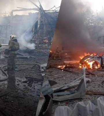 Ракетний удар по СТО у Рівному: перші кадри наслідків атаки