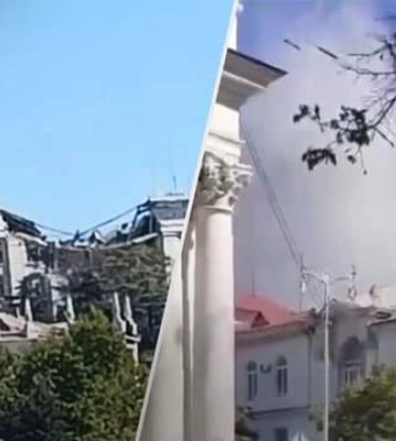У Криму уражено штаб Чорноморського флоту: перші кадри прильоту