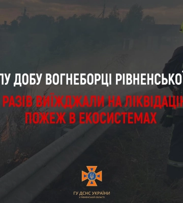 На Рівненщині за добу сталося 10 пожеж