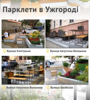 4 парклети встановили в Ужгороді