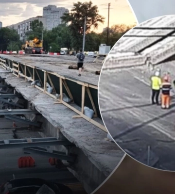 В Киеве обрушились несколько пролетов Дегтяровского моста на Шулявке