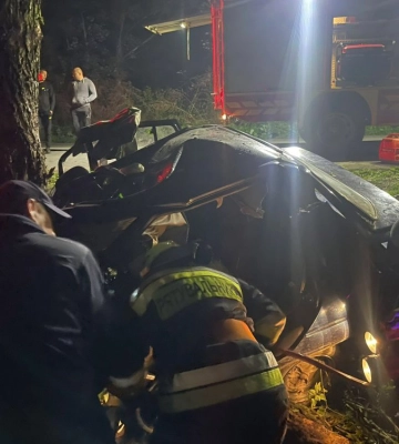На Закарпатті легковик вилетів з дороги просто у дерево, тіло водія діставали рятувальники (ФОТО)