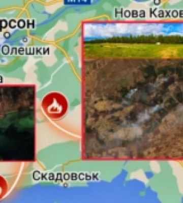 На окупованій Херсонщині — кілька масштабних пожеж