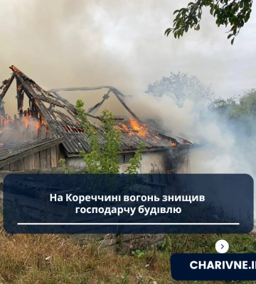 На Рівненщині згоріли дах будівлі та 4 тонни сіна