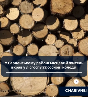 У Сарненському районі місцевий житель вкрав у лісгоспу 22 соснові колоди