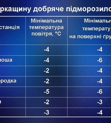 Уночі в містах Черкащини фіксували мінусову температуру