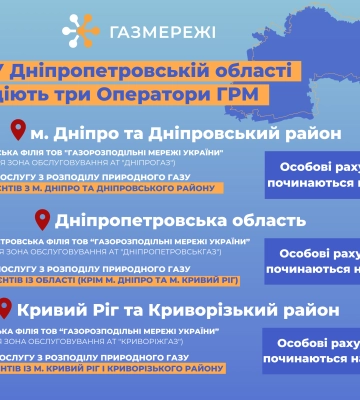 У Дніпропетровській області працює три оператори газорозподільних мереж