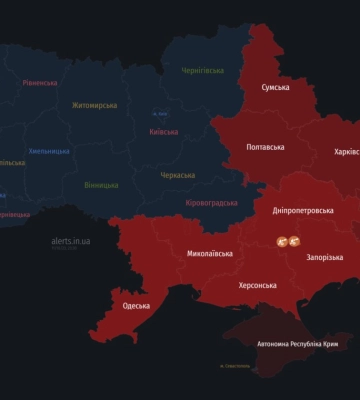 Україною шириться повітряна тривога, на Одещині лунають вибухи